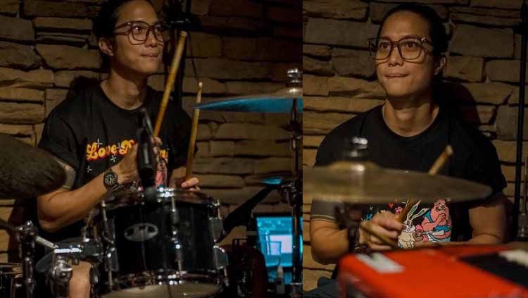 Pradikta Wicaksono saat bermain drum. Copyright: &copy; dikta