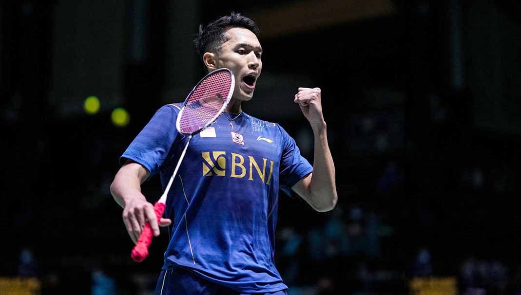 Jonatan Christie, pebulutangkis tunggal putra asal Indonesia di Piala Sudirman 2021. Copyright: © Shi Tang/Getty Images