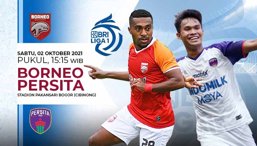 Pertandingan Liga 1 antara Borneo FC vs Persita Tangerang di Stadion Pakansari, Sabtu (02/10/21). Copyright: © Grafis:Yanto/Indosport.com