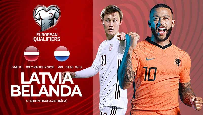 Pertandingan antara Latvia vs Belanda Copyright: © Grafis:Yanto/Indosport.com