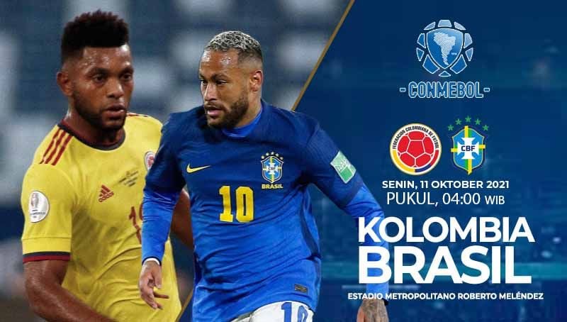 Berikut link live streaming pertandingan Kualifikasi Piala Dunia 2022 zona CONMEBOL yang mempertemukan Kolombia vs Brasil pada Senin (11/10/21) pukul 04.00 WIB. Copyright: © INDOSPORT