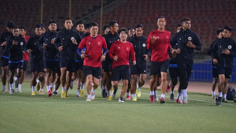 TC Timnas Indonesia U-23 di Tajikistan persiapan hadapi Australia di Kualifikasi Piala Asia U-23 2022. Copyright: © PSSI