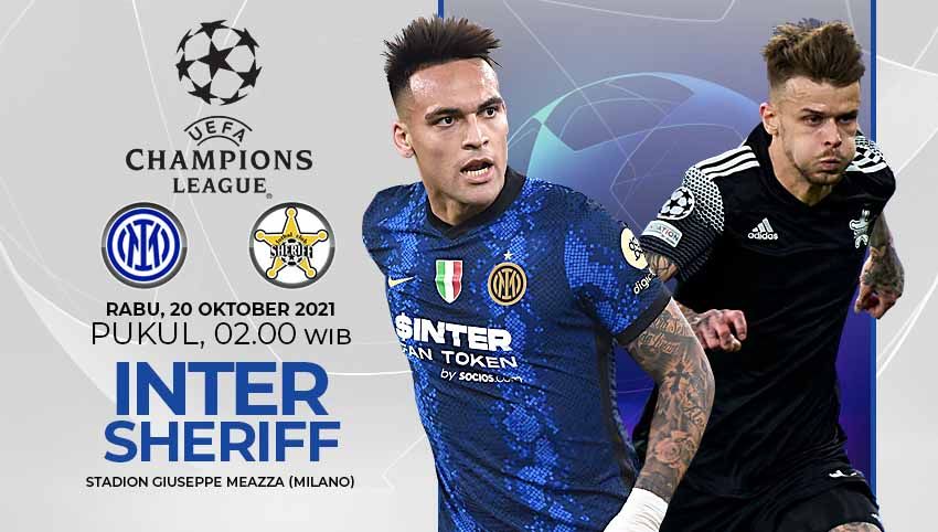Berikut link live streaming pertandingan ketiga fase grup Liga Champions 2021-2022, antara Inter Milan vs Sheriff Tiraspol pada Rabu (20/10/21) pukul 02.00 WIB. Copyright: © Grafis:Yanto/Indosport.com