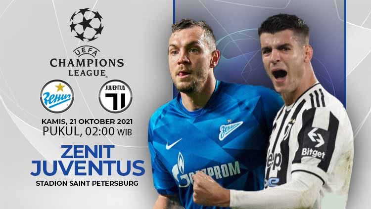 Berikut prediksi pertandingan lanjutan pekan ketiga Liga Champions Eropa musim 2021-2022 antara Zenit St. Petersburg vs Juventus. Copyright: © INDOSPORT