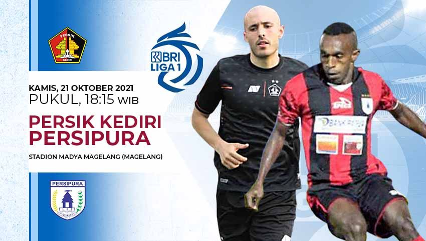 Berikut prediksi pertandingan lanjutan pekan kedelapan kompetisi kasta tertinggi Liga 1 antara Persik Kediri vs Persipura Jayapura. Copyright: © Grafis:Yanto/Indosport.com