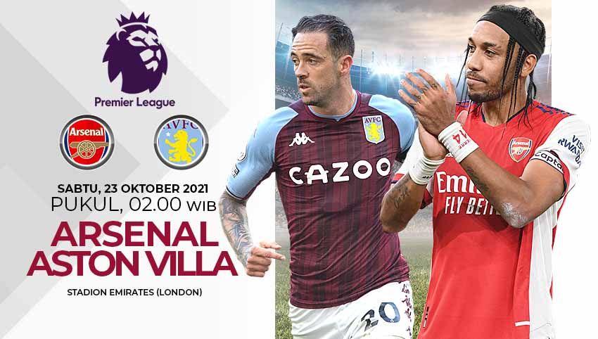 Berikut link live streaming pertandingan pekan ke-9 Liga Inggris 2021/2022 antara Arsenal vs Aston Villa, Sabtu (23/10/21) pukul 02.00 WIB. Copyright: © Grafis:Yanto/Indosport.com