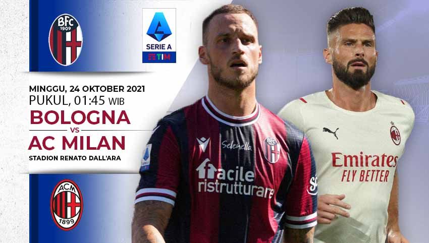 Berikut tersaji prediksi pertandingan antara Bologna vs AC Milan di lanjutan Liga Italia pekan kesembilan, Minggu (24/10/21) pukul 01.45 dini hari WIB. Copyright: © INDOSPORT