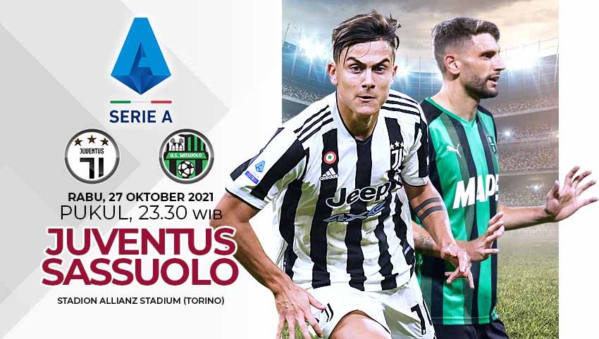 Berikut link live streaming Liga Italia 2021-2022 pekan ke-10 antara Juventus vs Sassuolo, Rabu (27/10/21) mulai pukul 23.30 WIB. Copyright: © Grafis:Yanto/Indosport.com