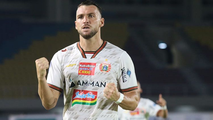 Selebrasi penyerang Persija Jakarta, Marco Simic. INDOSPORT.COM/Nofik Lukman Hakim Copyright: © INDOSPORT.COM/Nofik Lukman Hakim