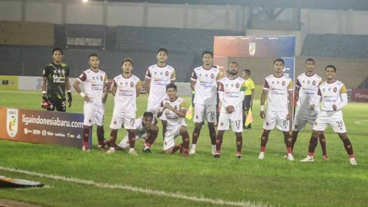 Sriwijaya FC mengalami kekalahan tipis 1-2 dari PSMS Medan pada laga terakhir grup A Liga 2. Copyright: © Media Officer Sriwijaya FC