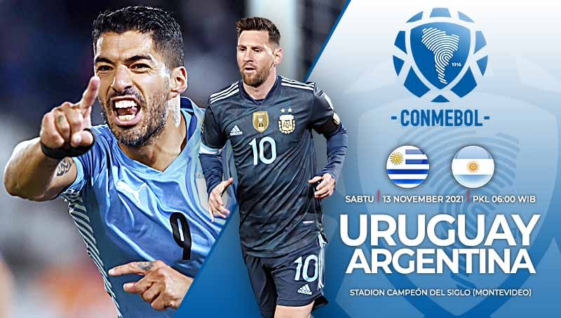 Berikut link live streaming pertandingan lanjutan Kualifikasi Piala Dunia 2022 zona Amerika Selatan atau CONMEBOL antara timnas Uruguay vs Argentina. Copyright: © Grafis: Yuhariyanto/Indosport.com
