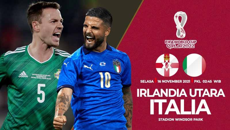 Link live streaming pertandingan Kualifikasi Piala Dunia 2022 zona Eropa antara Irlandia Utara vs Italia pada Selasa (16/11/21) pukul 02.45 dini hari WIB. Copyright: © INDOSPORT