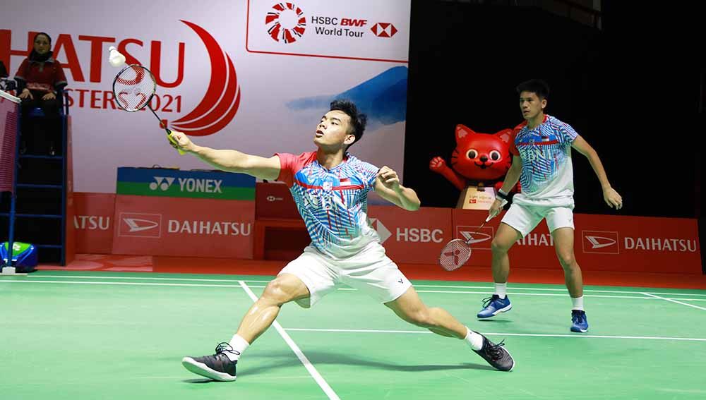 Pebulutangkis ganda putra Indonesia, Pramudya Kusumawardana/Yeremia Erich Yoche Yacob Rambitan di Indonesia Masters 2021 Copyright: © Humas PBSI