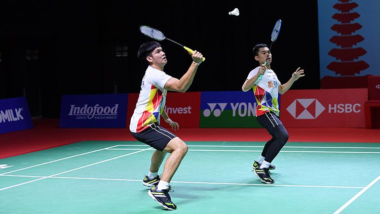 Ganda putra Leo Rolly Carnando/Daniel Marthin bela Indonesia Badminton Asia Team Championship (BATC) 2022 Copyright: © Humas PP PBSI