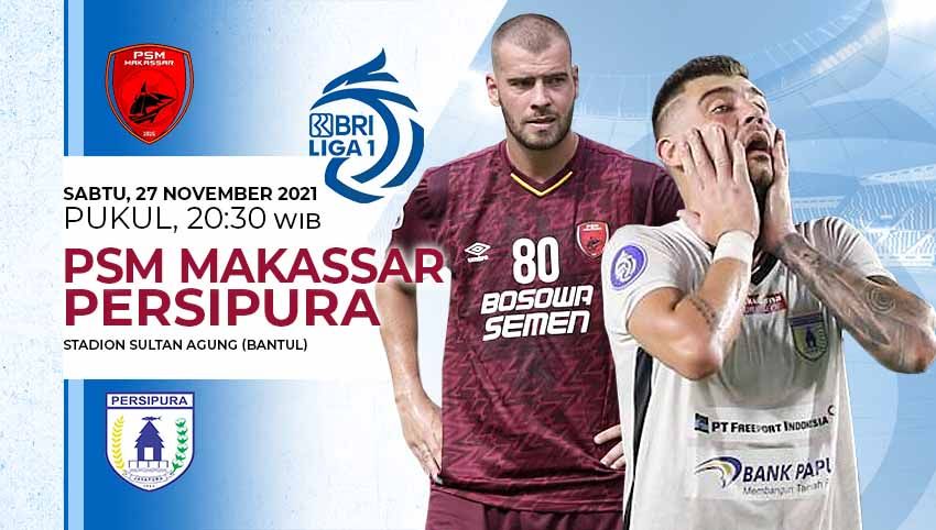 Berikut link live streaming pertandingan lanjutan pekan ke-14 kompetisi Liga 1 musim 2021-2022 antara PSM Makassar vs Persipura Jayapura. Copyright: &copy; Grafis: Yuhariyanto/Indosport.com