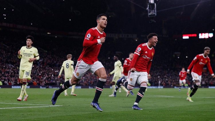 Cristiano Ronaldo menghilang di laga Manchester United vs Aston Villa (Piala FA). Copyright: © REUTERS/Phil Noble