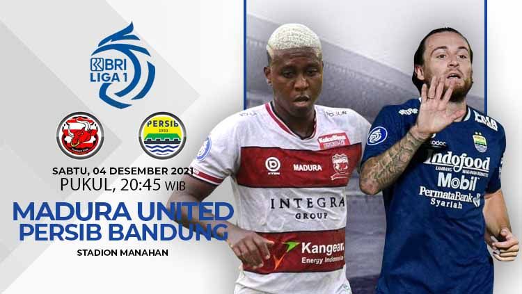 Prediksi antara Madura United vs Persib Bandung pada pekan ke-15 kompetisi Liga 1 2021/2022 di Stadion Manahan, Solo, Sabtu (04/12/21). Copyright: © INDOSPORT