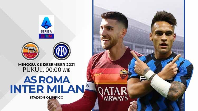 Berikut prediksi pertandingan big match pekan ke-16 Liga Italia 2020/2021 antara AS Roma vs Inter Milan yang dimainkan di Stadion Olimpico, Minggu (05/12/21). Copyright: © INDOSPORT