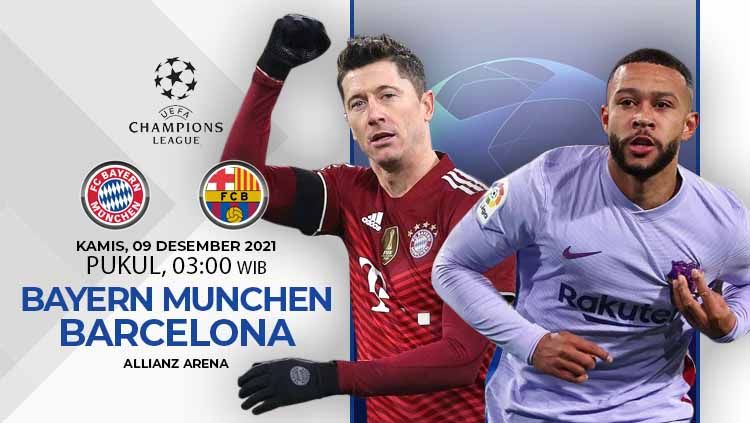 Pertandingan Bayern vs Barcelona di Liga Champions 2021-2022 dapat disaksikan melalui live streaming, Kamis (09/12/21) pukul 03.00 dini hari WIB. Copyright: © INDOSPORT