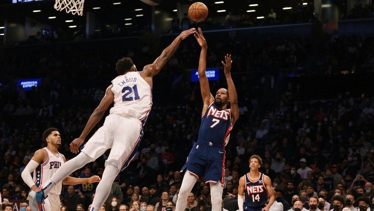 Brooklyn Nets tertimpa musibah usai memenangi pertandingan melawan New Orleans Pelicans dengan skor 120-105 pada lanjutan NBA, Minggu (16/01/22). Copyright: © Vincent Carchietta-USA TODAY Sports