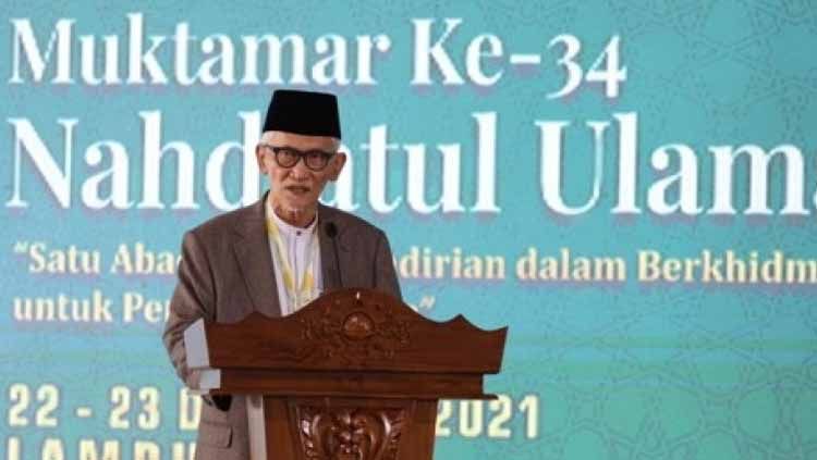 KH Miftachul Akhyar ditetapkan sebagai Rais Aam Pengurus Besar Nahdlatul Ulama (PBNU) 2021-2026. Copyright: © Panitia Muktamar NU