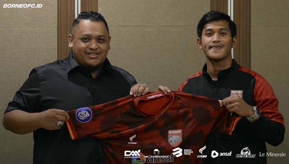 Borneo FC resmi memperkenalkan rekrutan baru, Indra Mustafa jelang putaran kedua Liga 1 2021/2022. Copyright: © Borneo FC