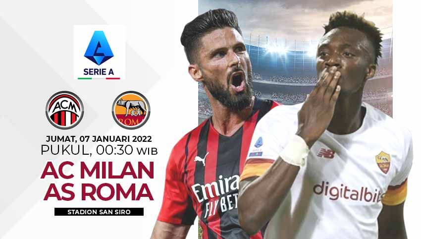 AC Milan bakal menjamu AS Roma di pekan ke-20 Liga Italia 2021/22 pada Jumat (07/01/22) dan berikut prediksi pertandingannya. Copyright: © INDOSPORT