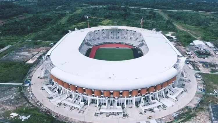 Dewa United FC dan RANS Cilegon FC menunjukkan minat pada Banten International Stadium yang bahkan belum rampung untuk jadi homebase mereka di Liga 1 2022/2023. (stadion.banten/INSTAGRAM) Copyright: © stadion.banten/INSTAGRAM