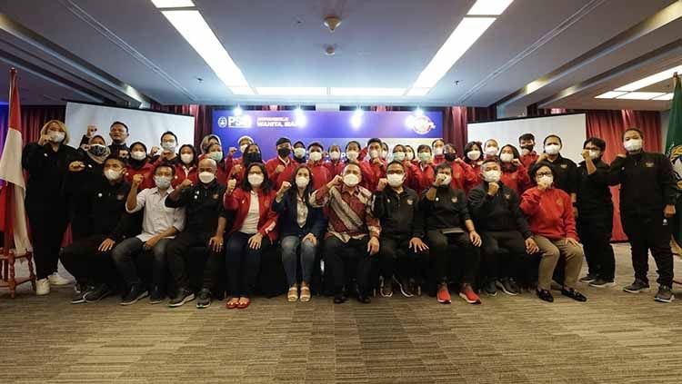 Pelepasan Timnas Putri Indonesia ke pentas Women's Asian Cup 2022, India. Copyright: © PSSI