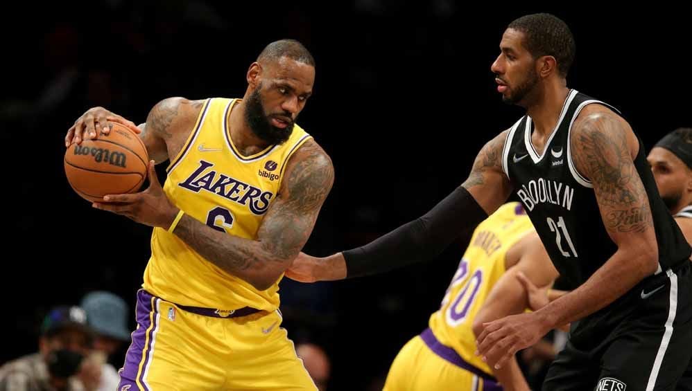 Pertandingan basket NBA antara Los Angeles Lakers vs Brooklyn Nets, Rabu (26/01/22). Foto: Reuters/Brad Penner-USA TODAY Sports Copyright: © Reuters/Brad Penner-USA TODAY Sports