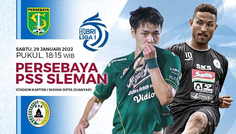Pertandingan antara Persebaya Surabaya vs PSS Sleman (BRI Liga 1). Copyright: © Grafis: Yuhariyanto/INDOSPORT.com