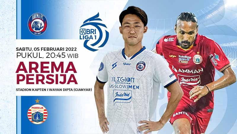 Persija Jakarta akan menghadapi Arema FC pada pekan ke-23 Liga 1, Sabtu (05/02/22) malam. Copyright: © Grafis: Yuhariyanto/INDOSPORT.com