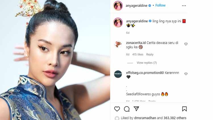 Aktris cantik, Anya Geraldine sukses membuat Aero Aswar salah tingkah saat atlet jetski itu disebut sebagai suami kedua. Copyright: © anyageraldine/INSTAGRAM