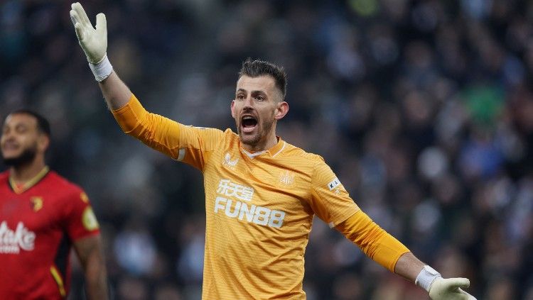 Kiper Newcastle United, Martin Dubravka, di laga kontra Watford (15/01/22). (Foto: Reuters/Lee Smith) Copyright: © Reuters/Lee Smith