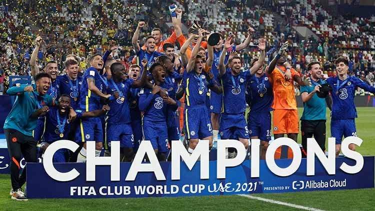 Chelsea berhasil mengalahkan Palmeiras di final Piala Dunia Antarklub 2022 yang digelar di Mohammed Bin Zayed Stadium hari Minggu (13/02/22). FOTO: REUTERS/Suhaib Salem Copyright: © REUTERS/Suhaib Salem