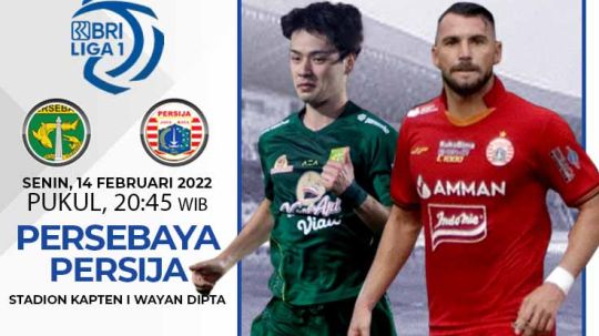 Persija Jakarta akan berhadapan dengan Persebaya pada pekan ke-25 Liga 1 2021/2022, Senin (14/02/22). Copyright: © Prabowo/INDOSPORT/ligaindonesiabaru
