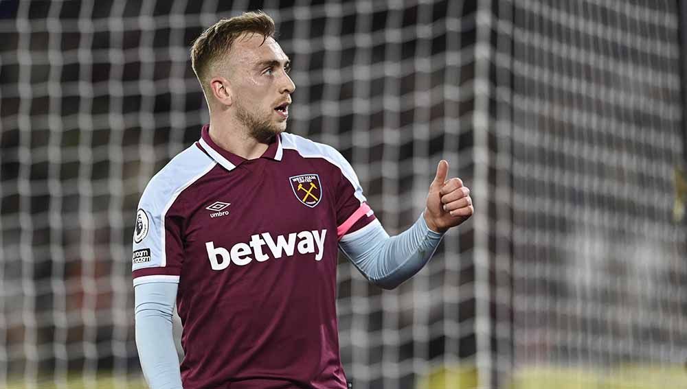 Jarrod Bowen, pemain West Ham yang cetak dua gol ke gawang Manchester City. Foto: REUTERS/Tony Obrien. Copyright: © REUTERS/Tony Obrien