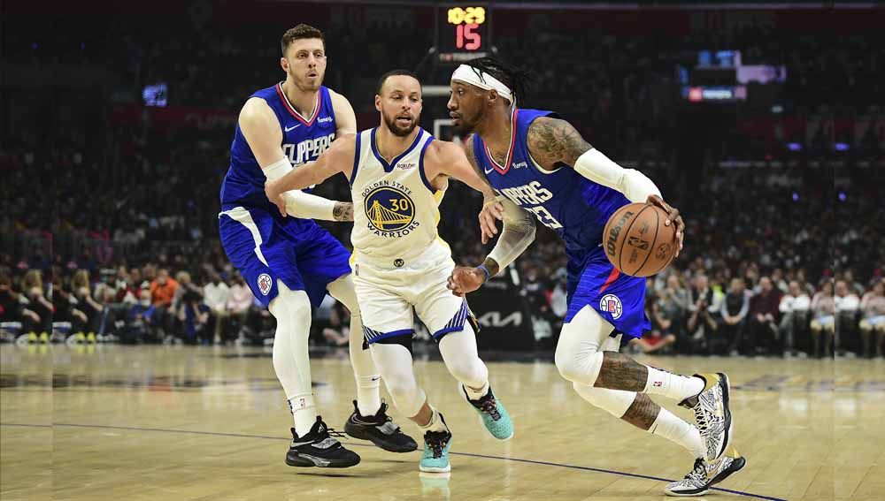 Laga NBA antara Golden State Warriors vs Los Angeles Clippers. Foto: REUTERS/Gary A. Vasquez Copyright: © REUTERS/Gary A. Vasquez