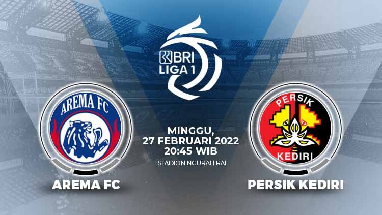 Berikut prediksi pertandingan pekan ke-28 Liga 1 2021/2022 antara Arema FC vs Persik Kediri, Minggu (27/02/22). Copyright: © Grafis: Eli Suhaeli/INDOSPORT