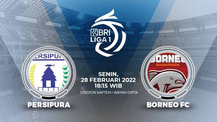 Berikut hasil pertandingan BRI Liga 1 2021/2022 antara Persipura Jayapura vs Borneo FC pada Senin (28/02/22). Copyright: © Grafis: Eli Suhaeli/INDOSPORT