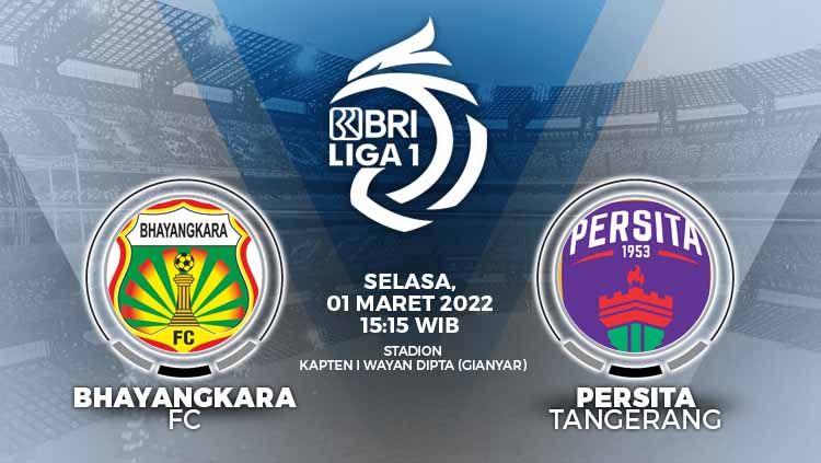Bhayangkara FC akan melawan Persita Tangerang dipekan ke-28 Liga 1 2021, Selasa (01/03/22). Copyright: © Grafis: Yuhariyanto/SOICAUMIENBAC.cc