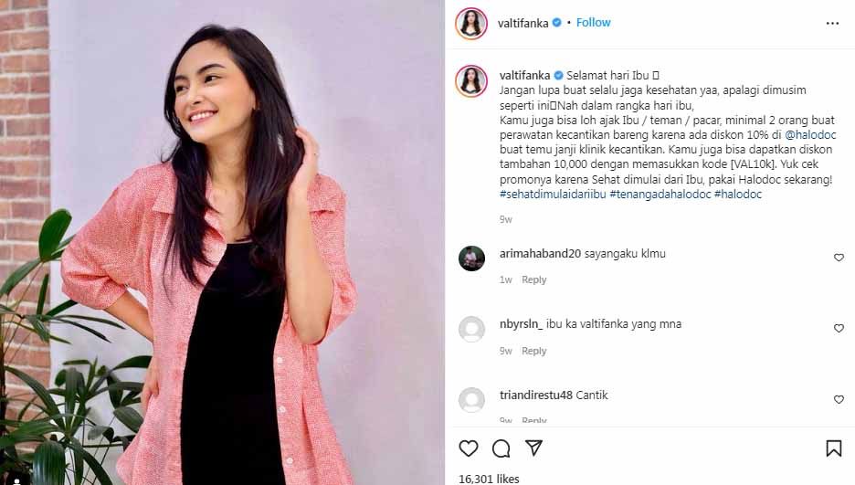 Selama ini Valerie Tifanka dikenal sebagai publik figur yang tak hanya berbakat, namun juga menuai banyak pujian berkat body goals-nya. Copyright: © Instagram@valtifanka