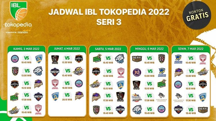 Jadwal IBL 2022. Copyright: © Vidio.com