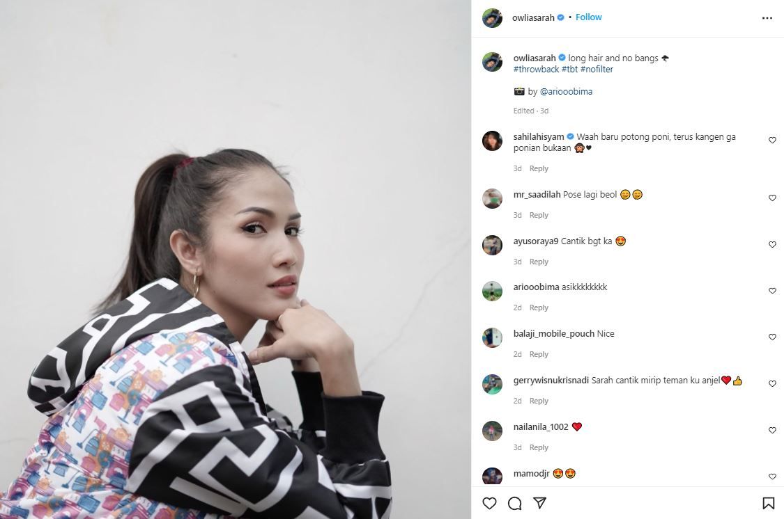 Aulia Sarah, akris yang gemar olahraga Copyright: © Instagram/ owliasarah