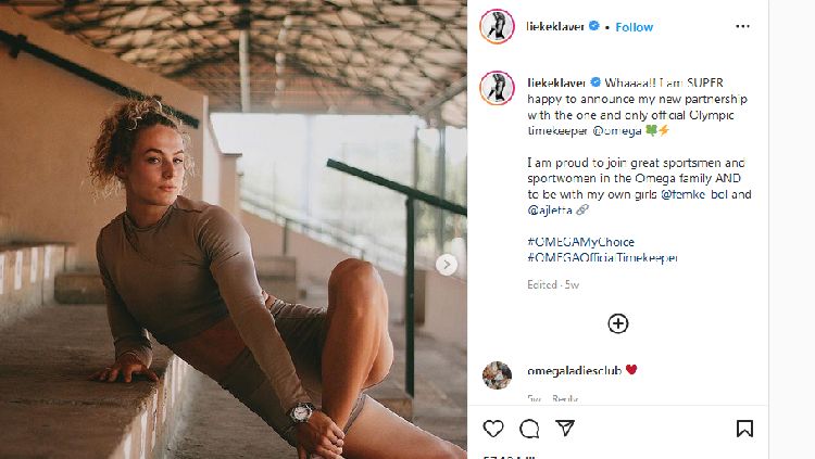 Enggan kehilangan pesona, sprinter cantik asal Belanda, Lieke Klaver,  menjadi laris manis menjadi bintang iklan berkat otot-otot tubuhnya yang menawan. Copyright: © INSTAGRAM/liekeklaver