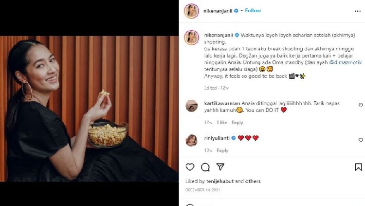 Nikmati olahraga pagi di saat weekend, artis Indonesia berbody seksi bak gadis, Niken Anjani, tebarkan energy positif dengan senyuman semringah ke netizen. Copyright: © nikenanjani