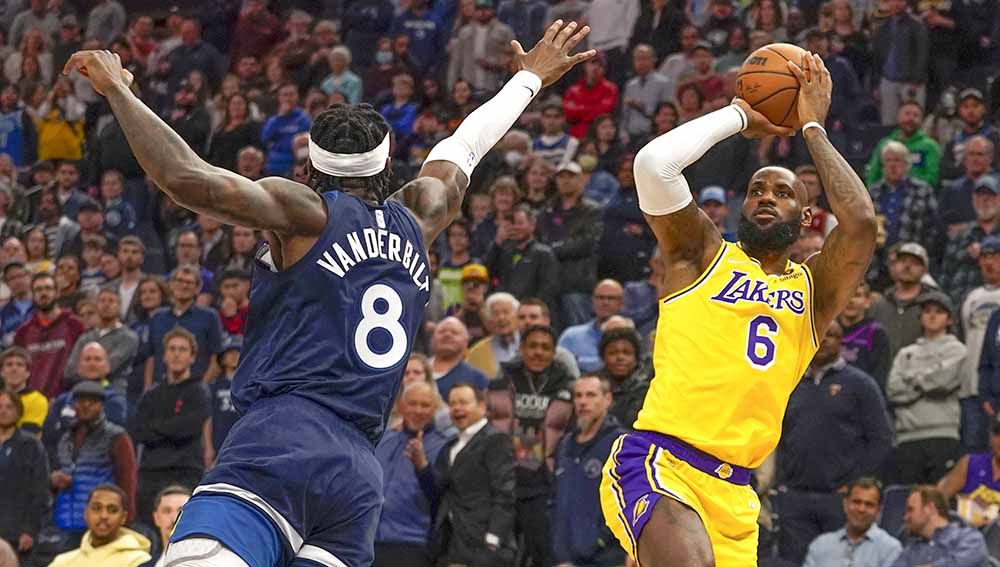 Laga NBA antara Los Angeles Lakers vs Minnesota Timberwolves. Foto: Reuters-Nick Wosika Copyright: © Reuters-Nick Wosika