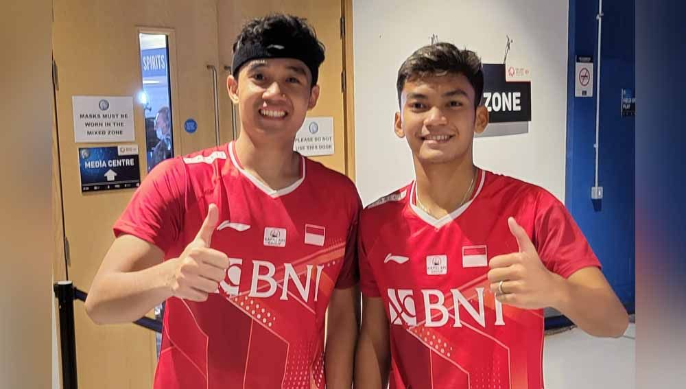 Muhammad Shohibul Fikri/Bagas Maulana mengaku tidak memberi ruang Kevin Sanjaya/Marcus Gideon untuk bergerak di All England 2022.. Foto: PBSI Copyright: © PBSI