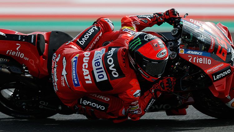 Berikut hasil kualifikasi MotoGP Jerman 2022 yang berlangsung hari ini Sabtu (18/06/22) di mana Francesco Bagnaia sukses merebut pole dari Fabio Quartararo. Copyright: © REUTERS/Willy Kurniawan