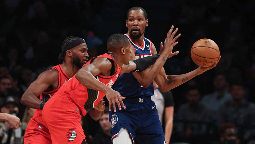 Laga NBA antara Portland Trail Blazers vs Brooklyn Nets. Foto: Reuters/Vincent Carchietta Copyright: © Reuters/Vincent Carchietta